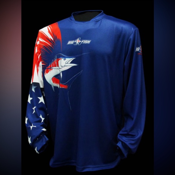 Men’s Big Fish American Pride Sailfish Navy Swimshirt Size:XXL - Picture 1 of 6